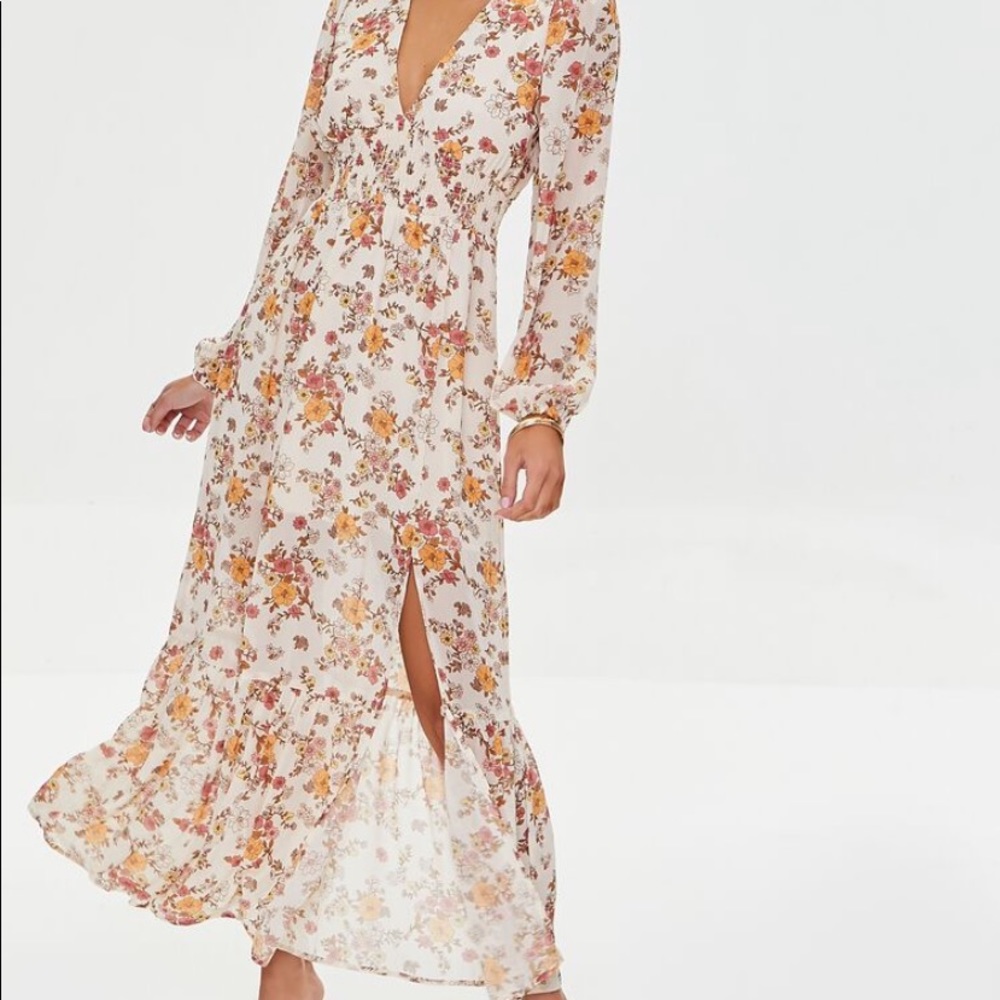 Forever 21 long sleeve floral maxi dress